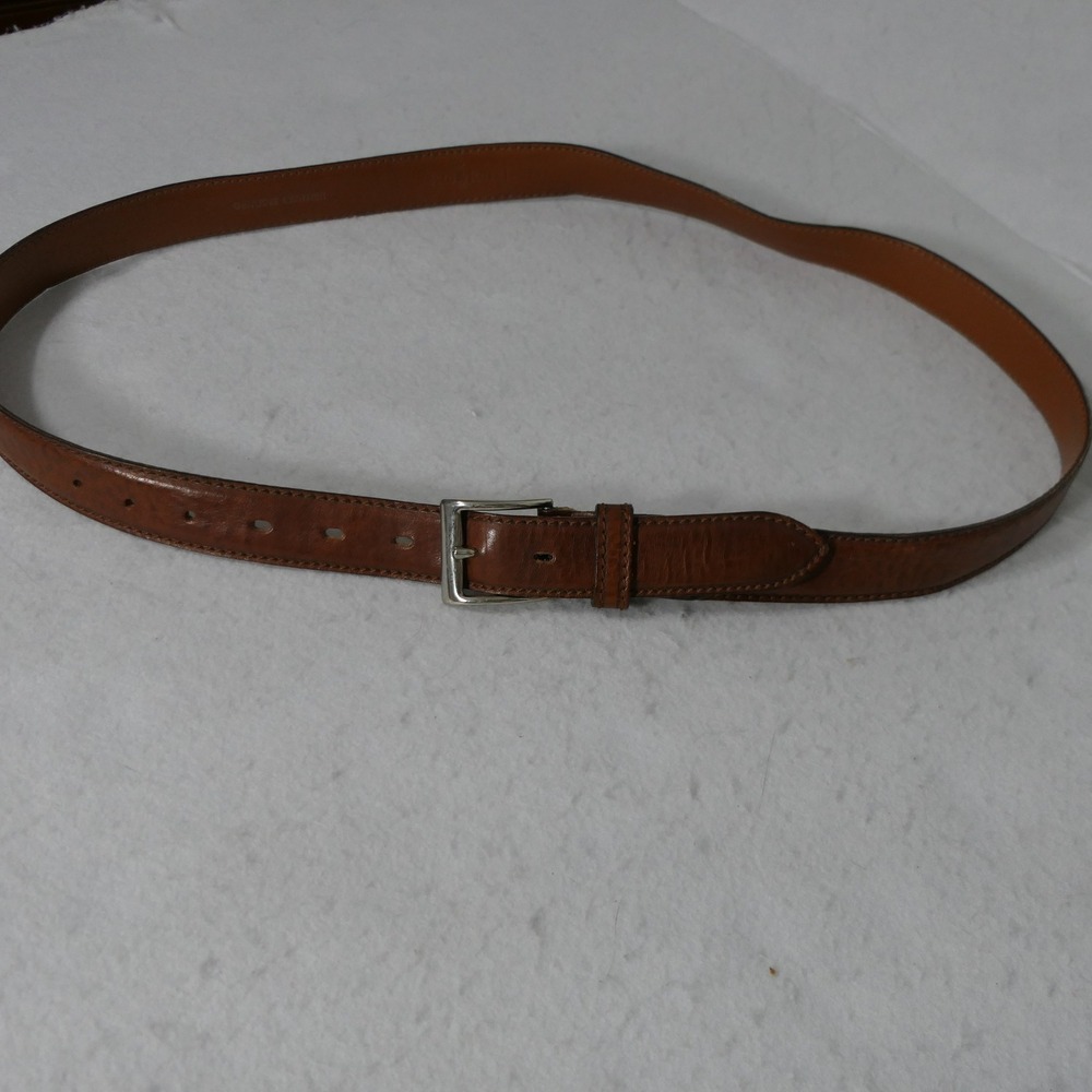 Polo Ralph Lauren Mens Leather Belt 42 Brown Made in Italy Classic Dress 2110109